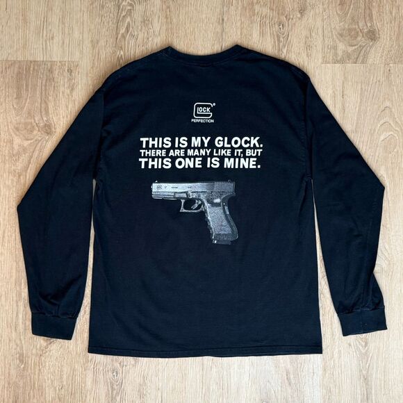 Gildan Long Sleeve T-Shirt This Glock Is Mine Quote Graphic Black L R. Lee - Picture 1 of 5
